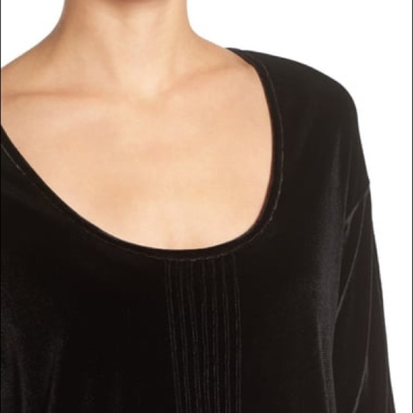 Hinge Black Velvet Drop Waist Shift Dress Small - Picture 4 of 7